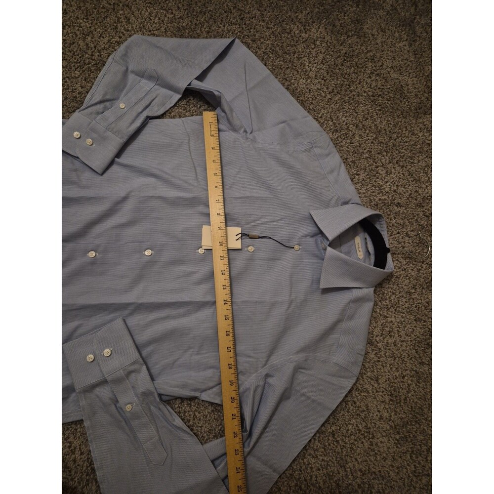 Suitsupply Traveler men’s Classic striped slim fit button up shirt size 40, 15 - Picture 6 of 9